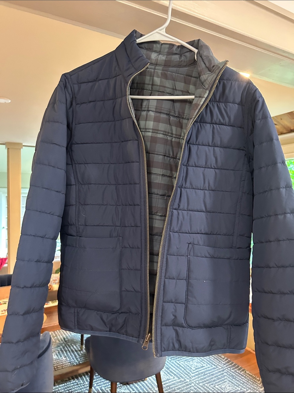 Womenβs Brooks Brothers Navy Quilted Puffer Jacket